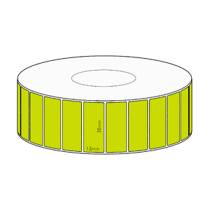 30x12mm Green Direct Thermal Permanent Label, 10000 per roll, 76mm core