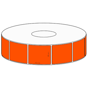 30x35mm Orange Direct Thermal Permanent Label, 1300 per roll, 38mm core