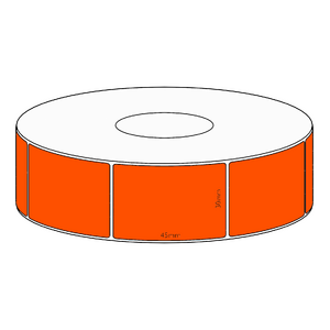 30x45mm Orange Direct Thermal Permanent Label, 1050 per roll, 38mm core