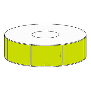 30x45mm Green Direct Thermal Permanent Label, 3150 per roll, 76mm core