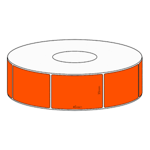 30x45mm Orange Direct Thermal Permanent Label, 3150 per roll, 76mm core