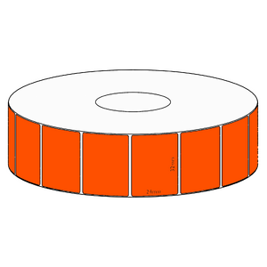 32x24mm Orange Direct Thermal Permanent Label, 1850 per roll, 38mm core