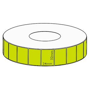 32x24mm Green Direct Thermal Permanent Label, 5550 per roll, 76mm core