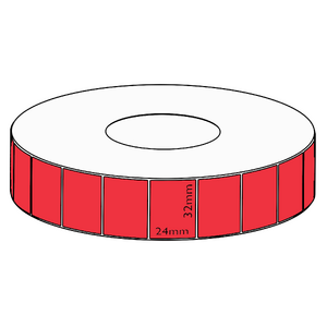 32x24mm Red Direct Thermal Permanent Label, 5550 per roll, 76mm core