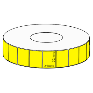 32x24mm Yellow Direct Thermal Permanent Label, 5550 per roll, 76mm core