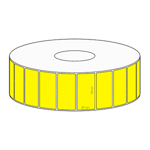 35x17mm Yellow Direct Thermal Permanent Label, 2500 per roll, 38mm core