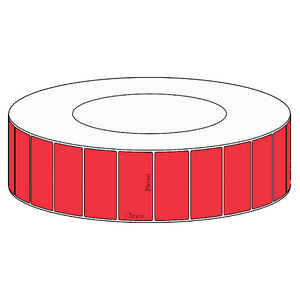 35x17mm Red Direct Thermal Permanent Label, 7500 per roll, 76mm core