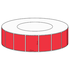 35x27mm Red Direct Thermal Permanent Label, 5000 per roll, 76mm core