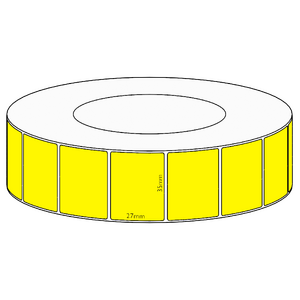 35x27mm Yellow Direct Thermal Permanent Label, 5000 per roll, 76mm core