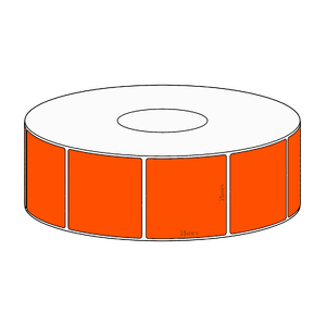 35x35mm Orange Direct Thermal Permanent Label, 1300 per roll, 38mm core