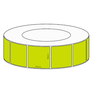 35x35mm Green Direct Thermal Permanent Label, 3950 per roll, 76mm core