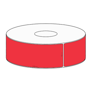 40x149mm Red Direct Thermal Permanent Label, 350 per roll, 38mm core