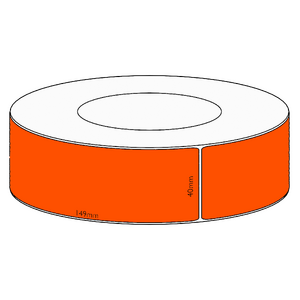 40x149mm Orange Direct Thermal Permanent Label, 1000 per roll, 76mm core