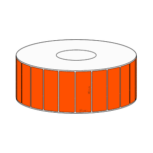 40x15mm Orange Direct Thermal Permanent Label, 2800 per roll, 38mm core