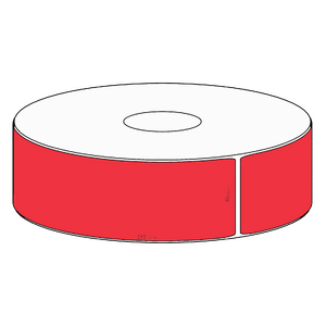 40x290mm Red Direct Thermal Permanent Label, 150 per roll, 38mm core