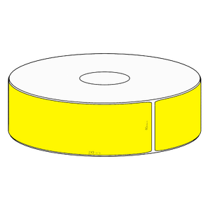 40x290mm Yellow Direct Thermal Permanent Label, 150 per roll, 38mm core