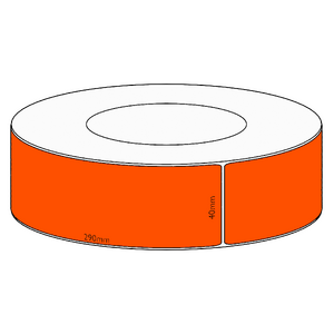 40x290mm Orange Direct Thermal Permanent Label, 500 per roll, 76mm core