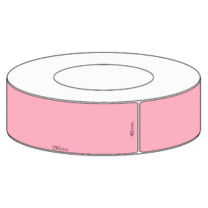 40x290mm Pink Direct Thermal Permanent Label, 500 per roll, 76mm core