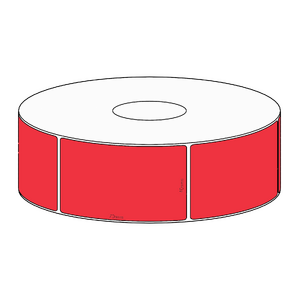 40x70mm Red Direct Thermal Permanent Label, 700 per roll, 38mm core