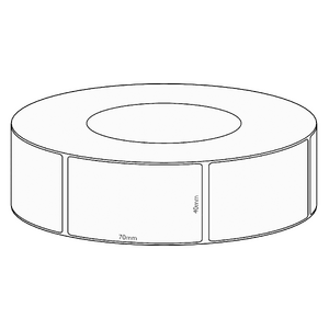 40x70mm Direct Thermal Permanent Label, 2050 per roll, 76mm core