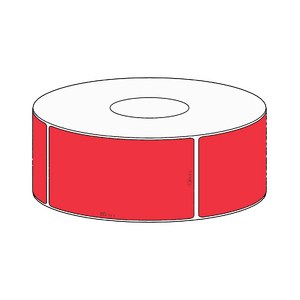 40x80mm Red Direct Thermal Permanent Label, 600 per roll, 38mm core