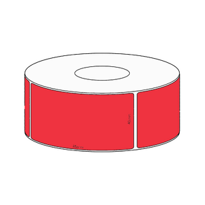 40x85mm Red Direct Thermal Permanent Label, 550 per roll, 38mm core