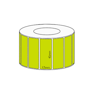 45x17mm Green Direct Thermal Permanent Label, 2500 per roll, 38mm core