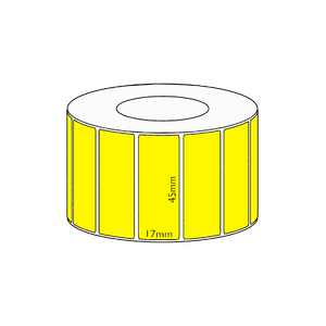 45x17mm Yellow Direct Thermal Permanent Label, 2500 per roll, 38mm core