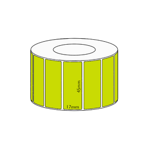 45x17mm Green Direct Thermal Permanent Label, 7500 per roll, 76mm core