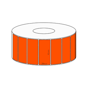 45x20mm Orange Direct Thermal Permanent Label, 2150 per roll, 38mm core