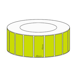 45x20mm Green Direct Thermal Permanent Label, 6500 per roll, 76mm core