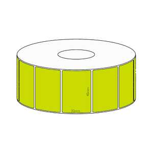 45x30mm Green Direct Thermal Permanent Label, 1500 per roll, 38mm core