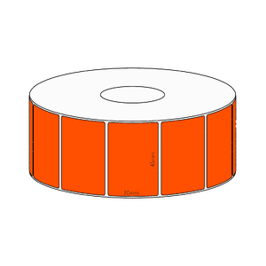 45x30mm Orange Direct Thermal Permanent Label, 1500 per roll, 38mm core