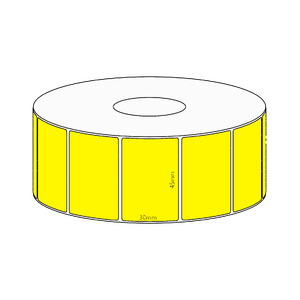 45x30mm Yellow Direct Thermal Permanent Label, 1500 per roll, 38mm core