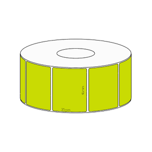 45x35mm Green Direct Thermal Permanent Label, 1300 per roll, 38mm core