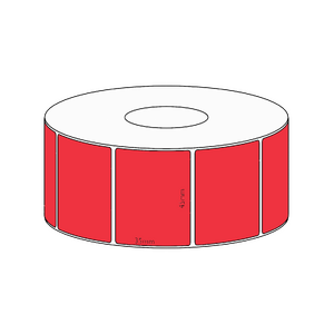 45x35mm Red Direct Thermal Permanent Label, 1300 per roll, 38mm core