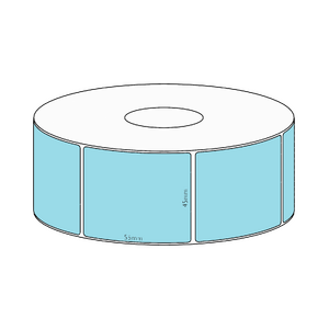 45x55mm Blue Direct Thermal Permanent Label, 850 per roll, 38mm core