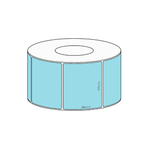 47x40mm Blue Direct Thermal Permanent Label, 1150 per roll, 38mm core