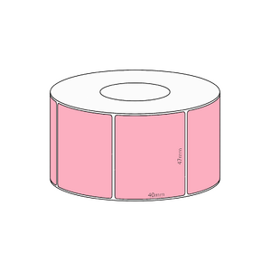 47x40mm Pink Direct Thermal Permanent Label, 1150 per roll, 38mm core