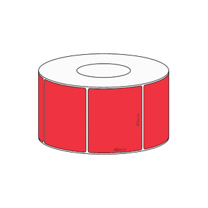 47x40mm Red Direct Thermal Permanent Label, 1150 per roll, 38mm core