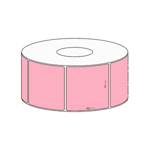 48x48mm Pink Direct Thermal Permanent Label, 1000 per roll, 38mm core