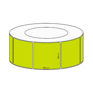 48x48mm Green Direct Thermal Permanent Label, 2950 per roll, 76mm core