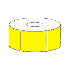 48x63mm Yellow Direct Thermal Permanent Label, 750 per roll, 38mm core