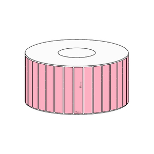 49x9mm Pink Direct Thermal Permanent Label, 4150 per roll, 38mm core