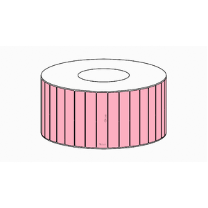 49x9mm Pink Direct Thermal Permanent Label, 12500 per roll, 76mm core