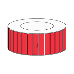 50x12mm Red Direct Thermal Permanent Label, 10000 per roll, 76mm core