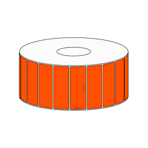 50x18mm Orange Direct Thermal Permanent Label, 2400 per roll, 38mm core