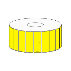 50x18mm Yellow Direct Thermal Permanent Label, 2400 per roll, 38mm core