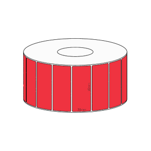 50x20mm Red Direct Thermal Permanent Label, 2150 per roll, 38mm core