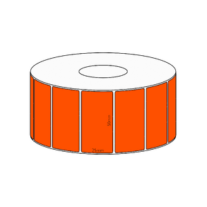 50x25mm Orange Direct Thermal Permanent Label, 1800 per roll, 38mm core